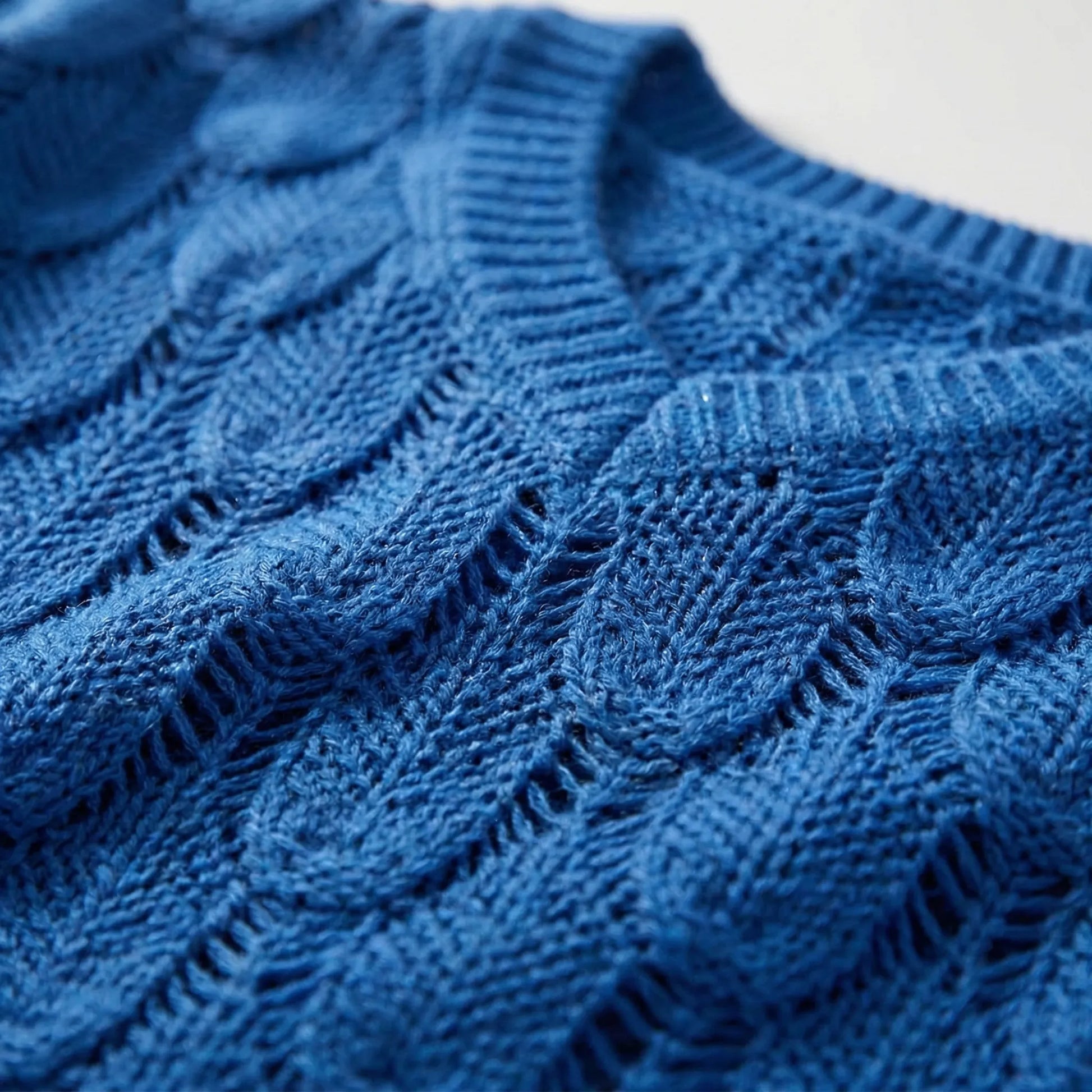 Velnara | V-Neck Openwork Knit Jumper