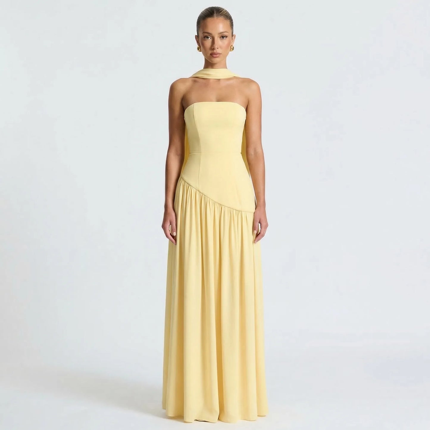 Velorra - High-Waist Sleeveless Maxi Dress With Slit