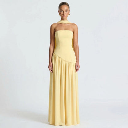 Velorra - High-Waist Sleeveless Maxi Dress With Slit
