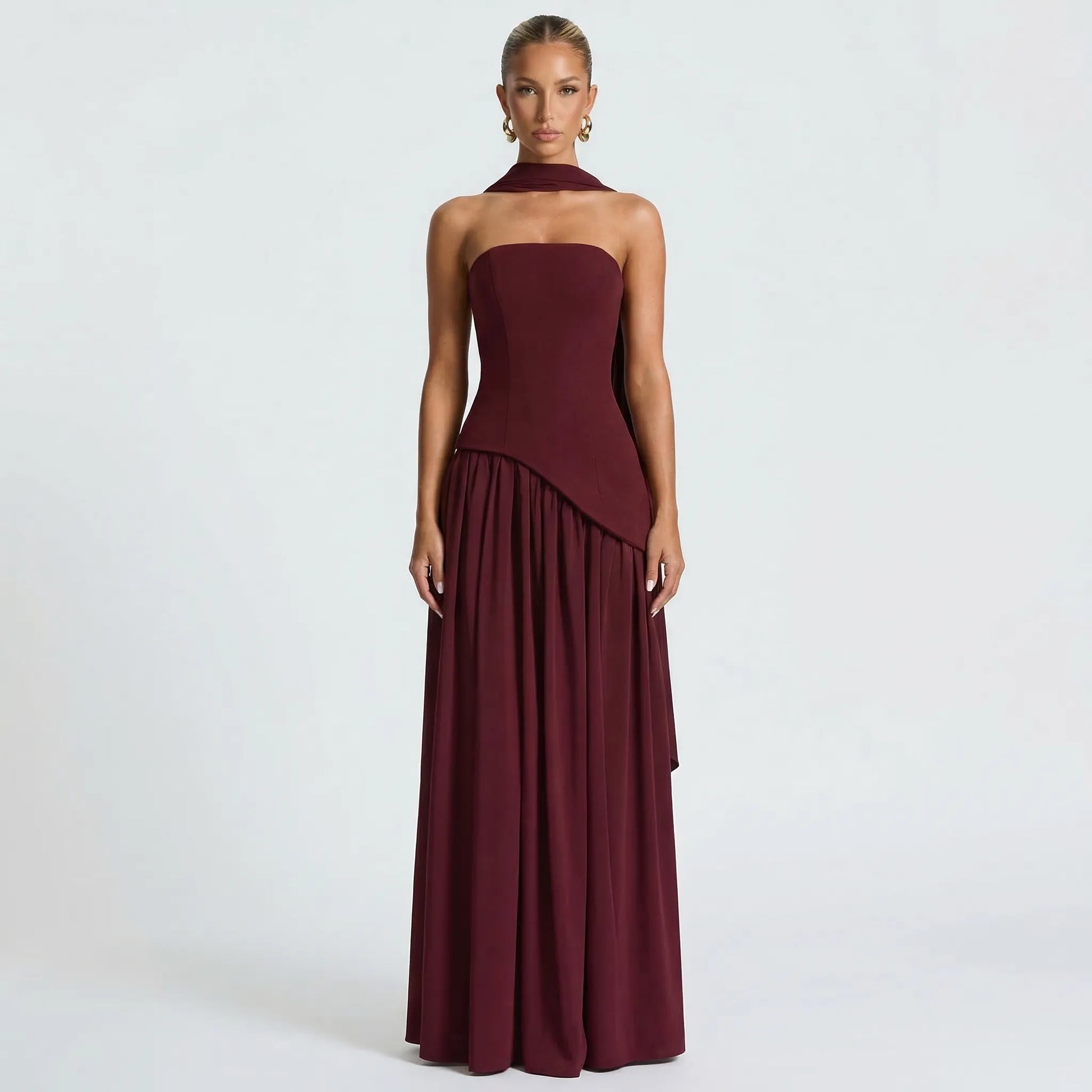 Velorra - High-Waist Sleeveless Maxi Dress With Slit