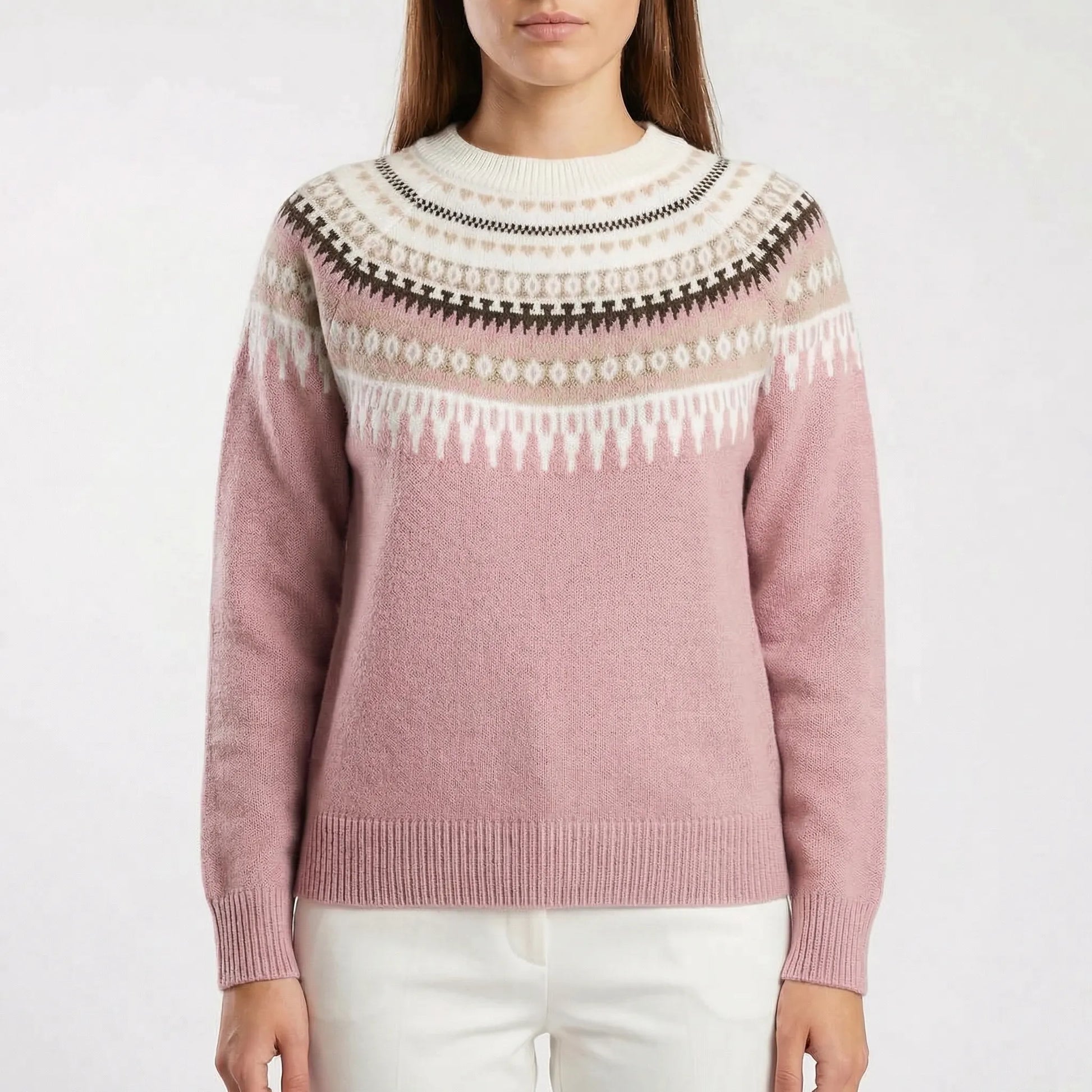 Veloryn | Fair Isle Pattern Crew Neck Jumper