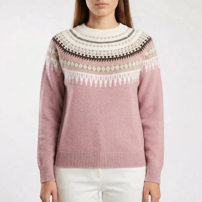 Veloryn | Fair Isle Pattern Crew Neck Jumper