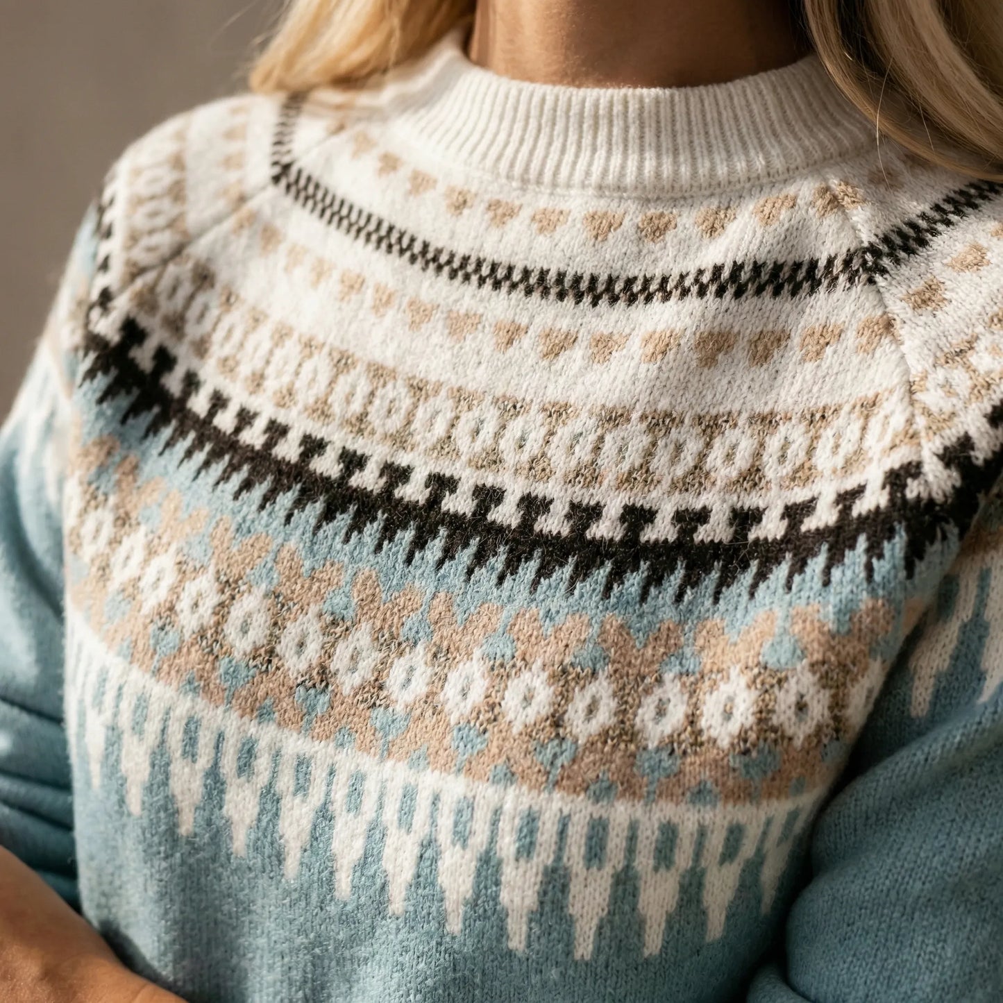 Veloryn | Fair Isle Pattern Crew Neck Jumper
