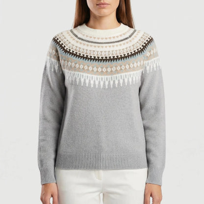 Veloryn | Fair Isle Pattern Crew Neck Jumper