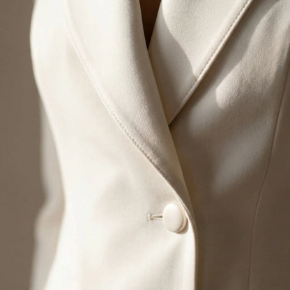 Veloura - Tailored Blazer-Collar Midi Dress