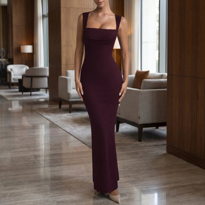 Velourne | Square Neck Bodycon Maxi Dress