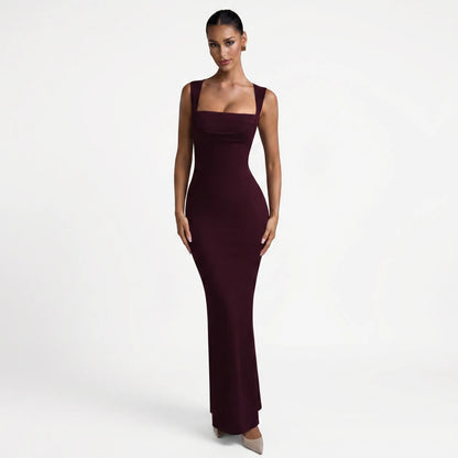 Velourne | Square Neck Bodycon Maxi Dress