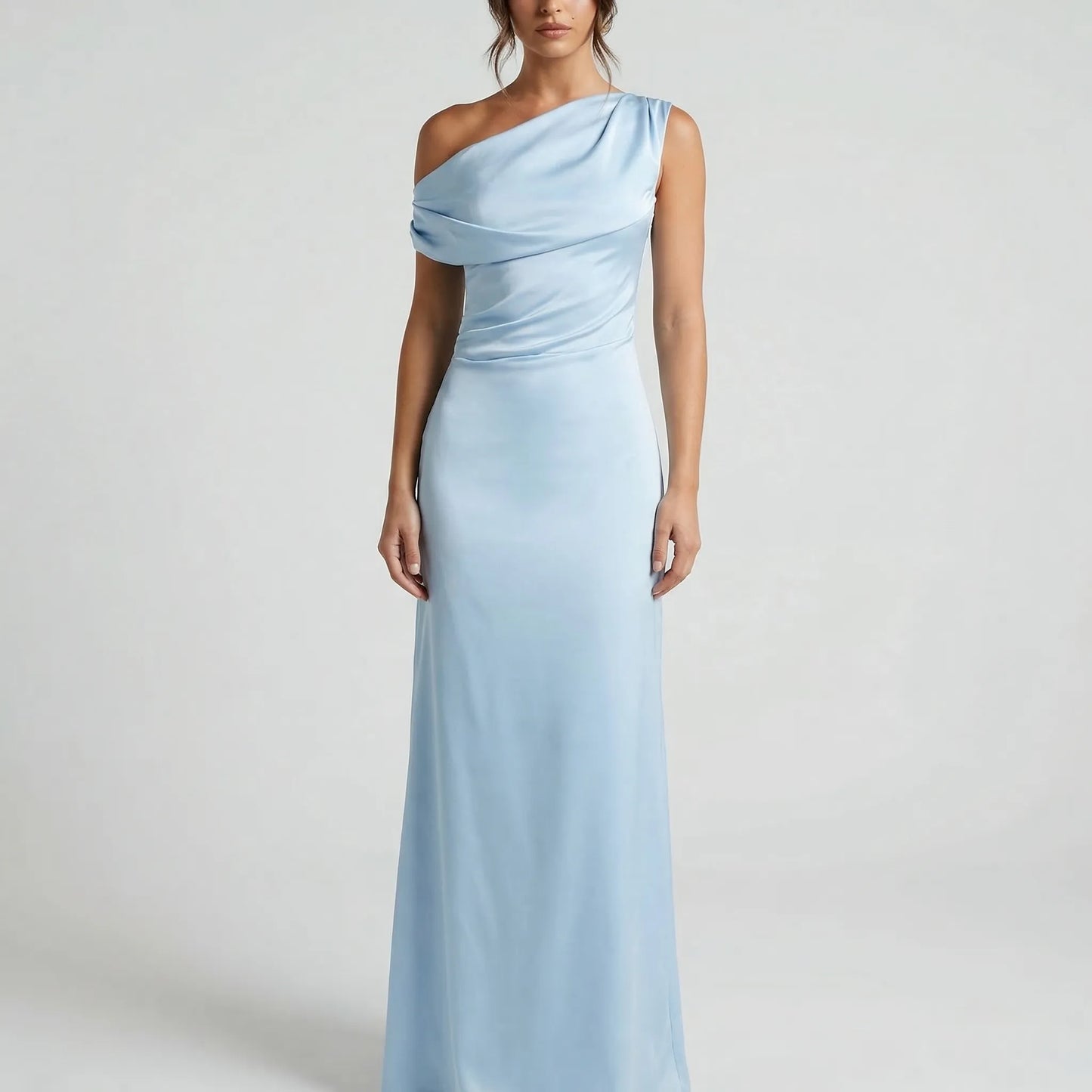 Velourra - One-Shoulder Maxi Sheath Dress