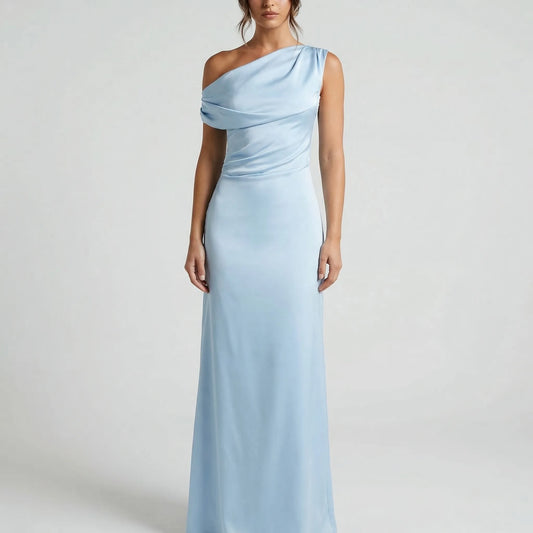 Velourra - One-Shoulder Maxi Sheath Dress