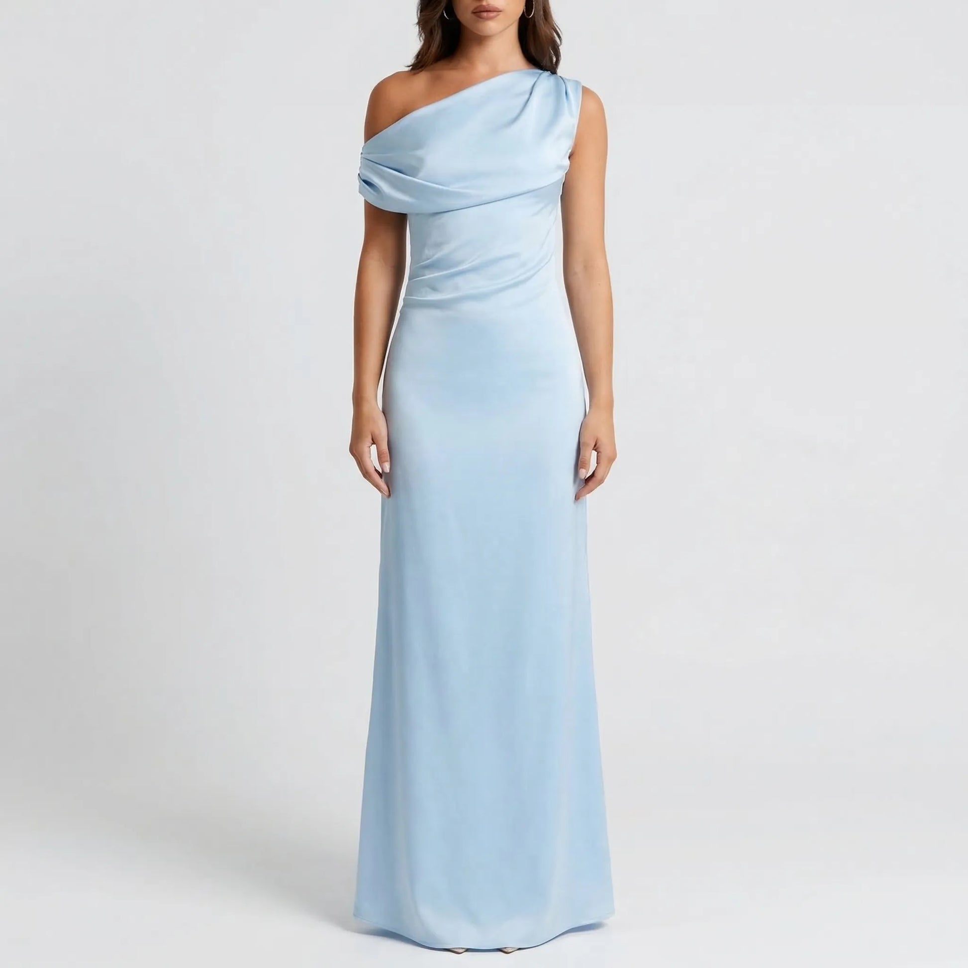 Velourra - One-Shoulder Maxi Sheath Dress