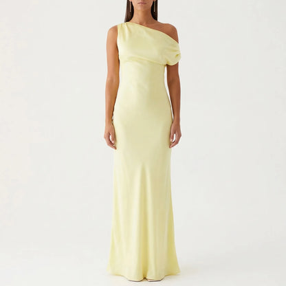 Velourra - One-Shoulder Maxi Sheath Dress