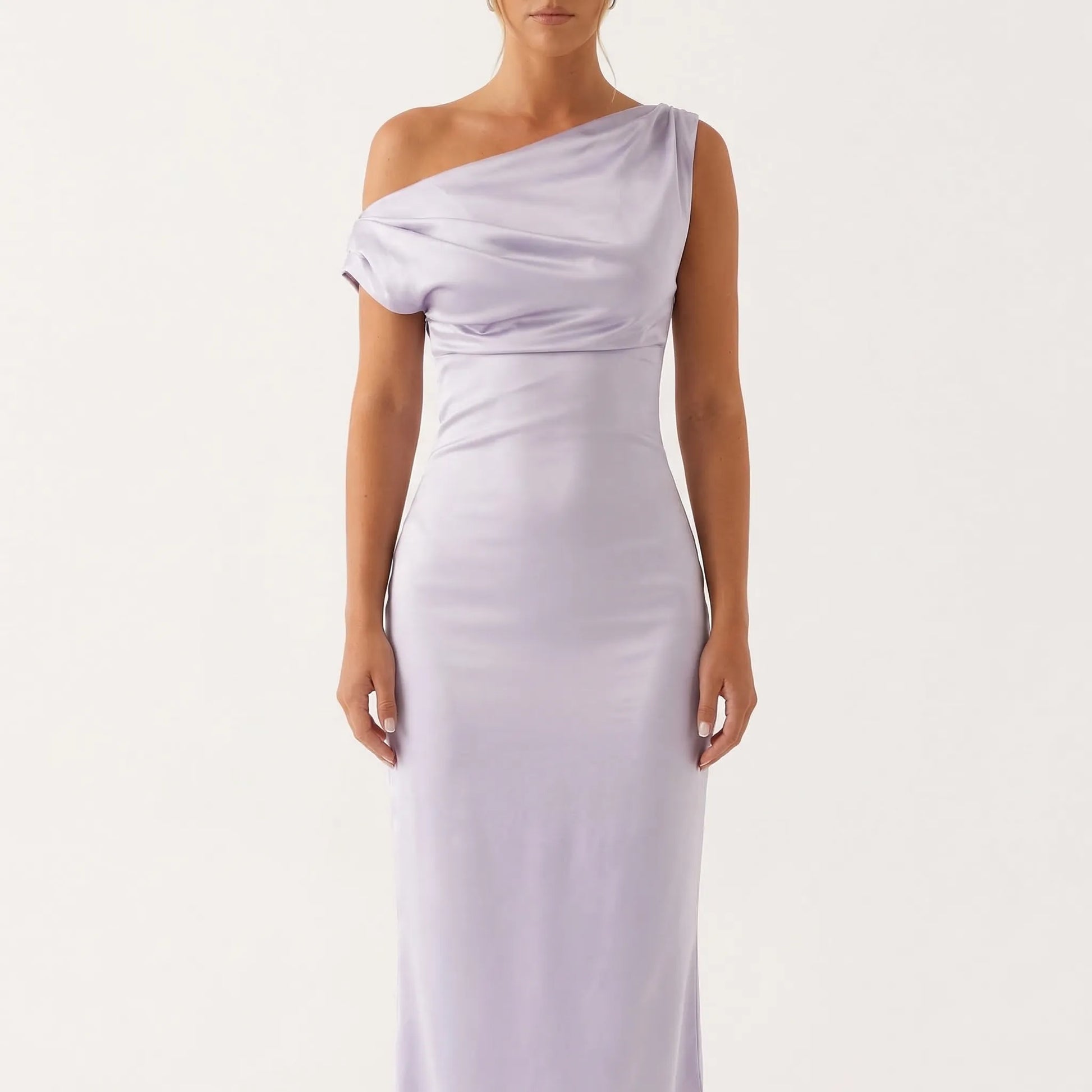 Velourra - One-Shoulder Maxi Sheath Dress