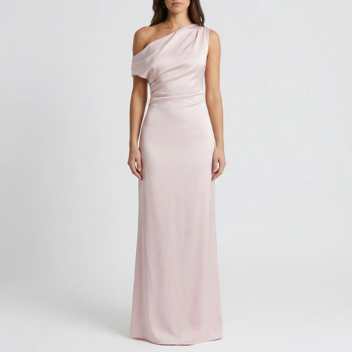 Velourra - One-Shoulder Maxi Sheath Dress