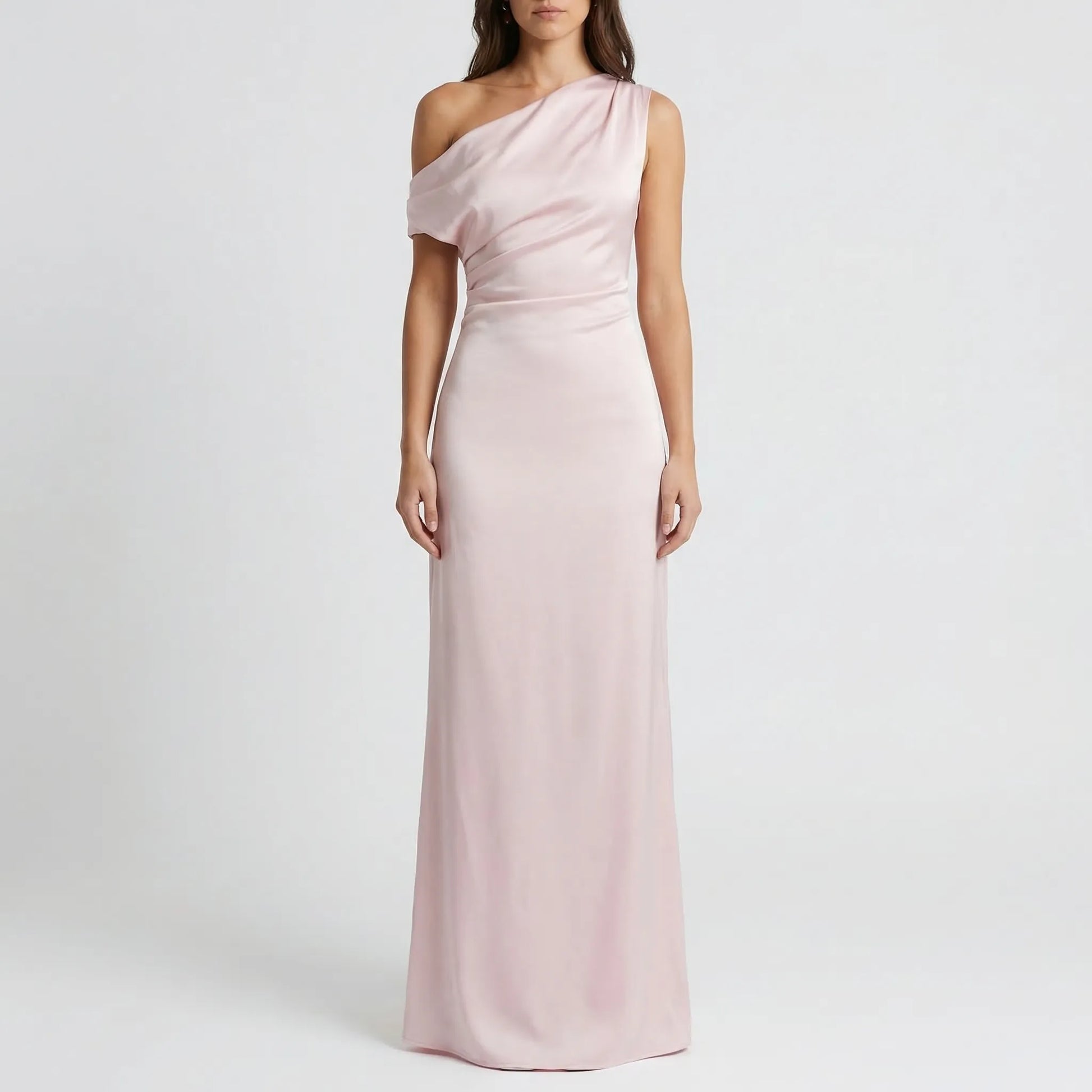 Velourra - One-Shoulder Maxi Sheath Dress