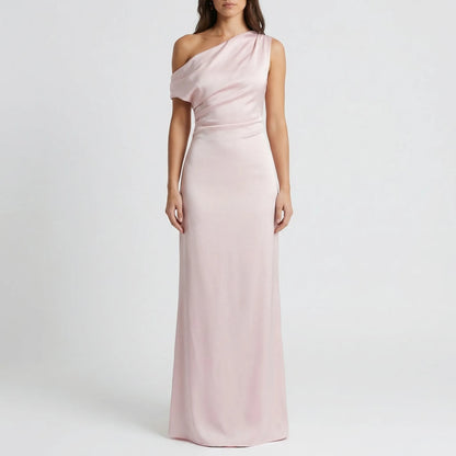 Velourra - One-Shoulder Maxi Sheath Dress
