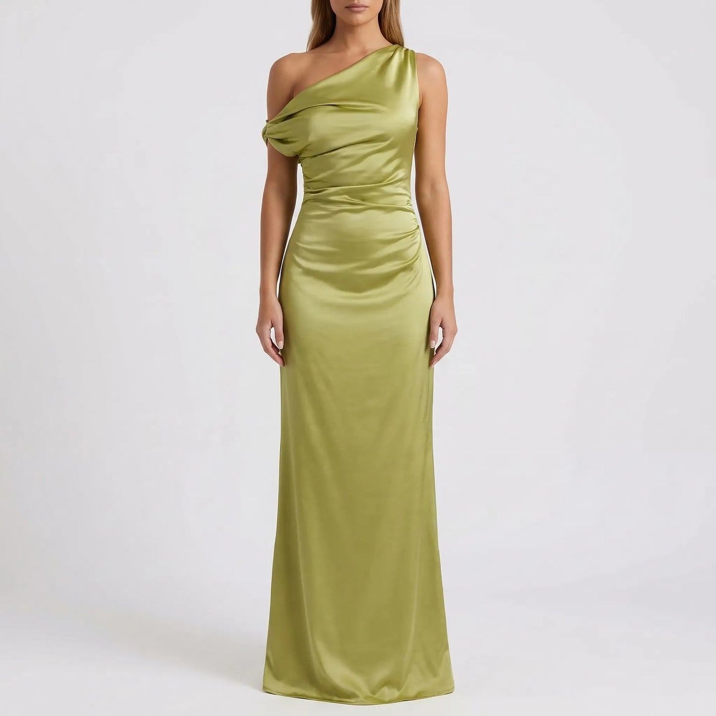 Velourra - One-Shoulder Maxi Sheath Dress