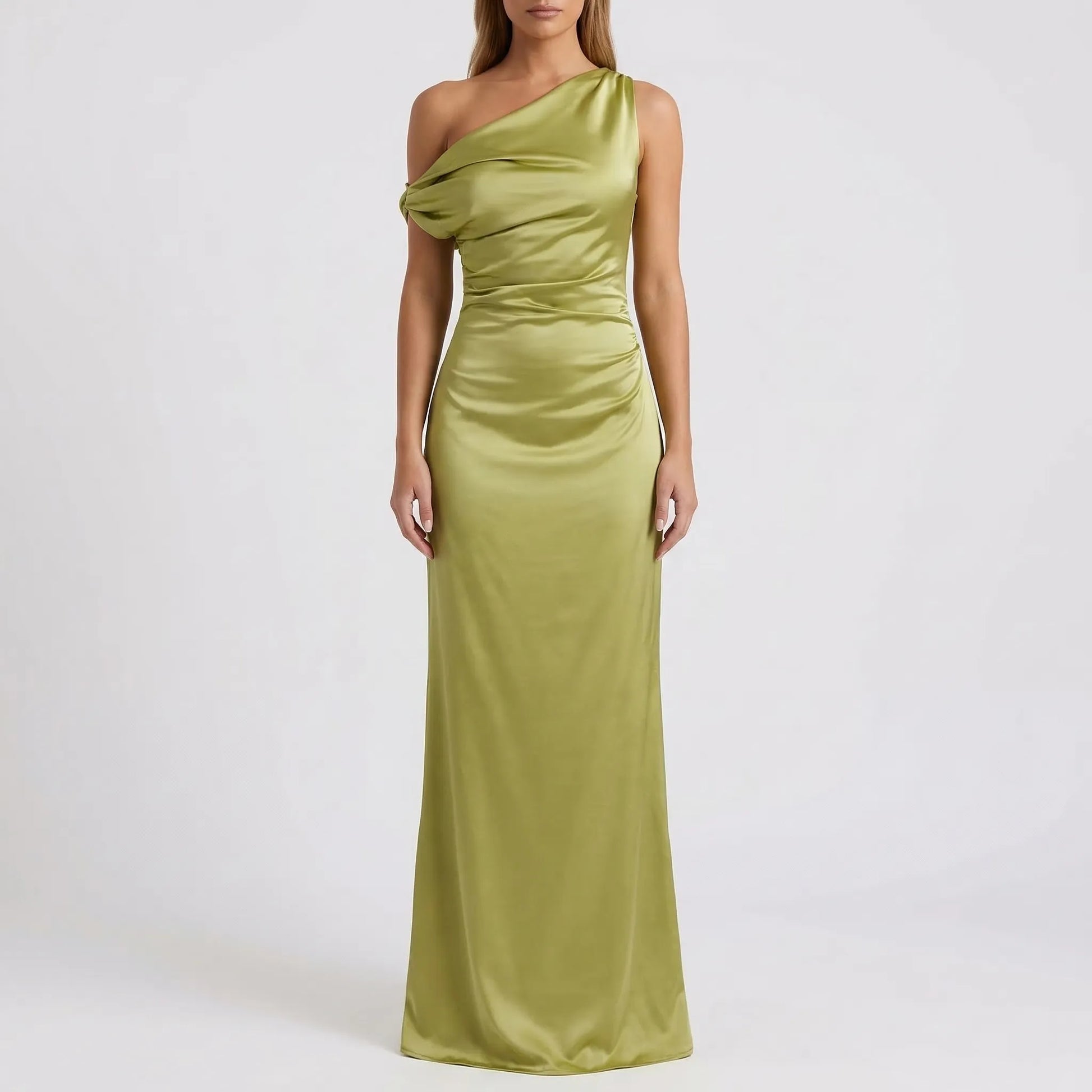 Velourra - One-Shoulder Maxi Sheath Dress