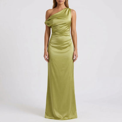 Velourra - One-Shoulder Maxi Sheath Dress