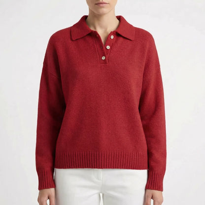 Velrino | Long-Sleeve Knit Polo Jumper