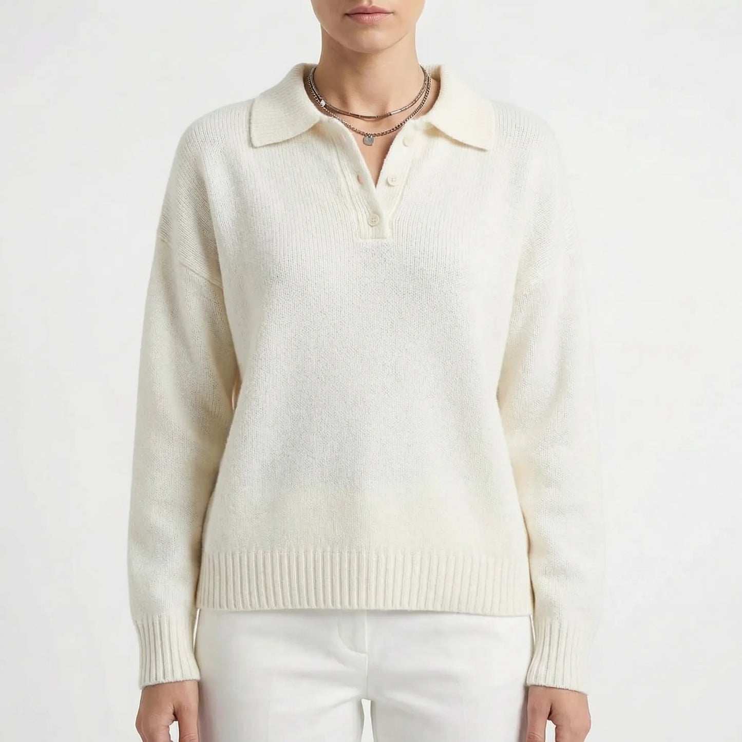 Velrino | Long-Sleeve Knit Polo Jumper