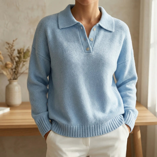 Velrino | Long-Sleeve Knit Polo Jumper