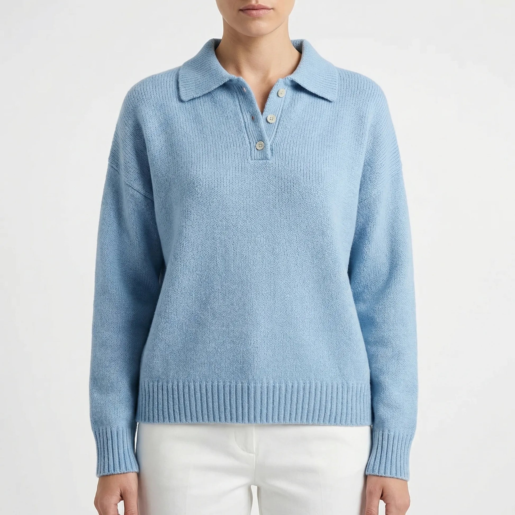 Velrino | Long-Sleeve Knit Polo Jumper