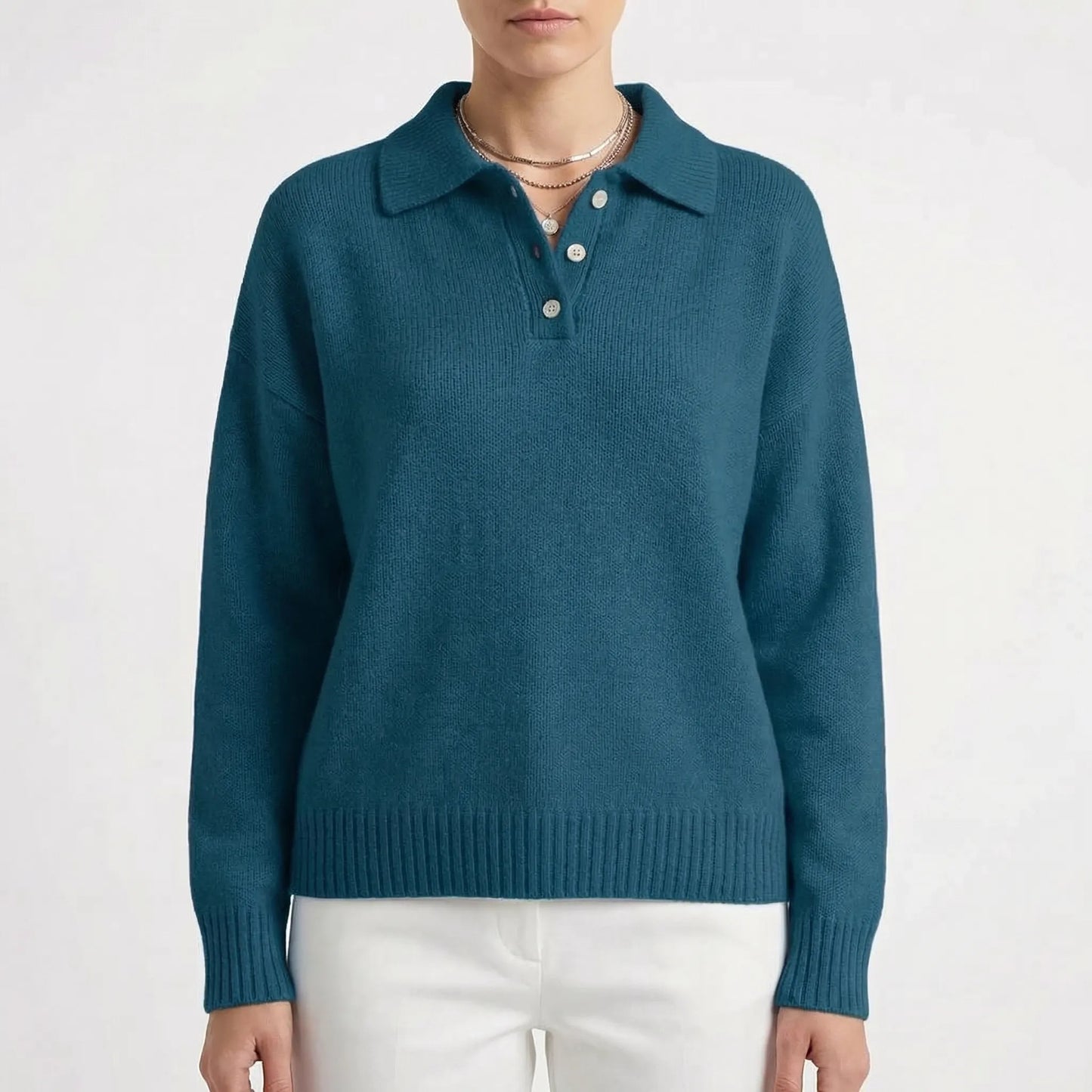 Velrino | Long-Sleeve Knit Polo Jumper