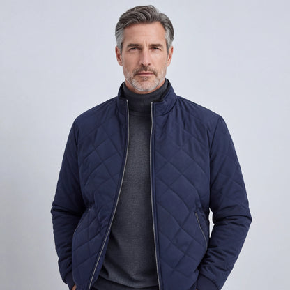 Velthorpe - Quilted Diamond-Pattern Bomber Jacket