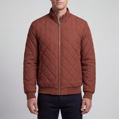 Velthorpe - Quilted Diamond-Pattern Bomber Jacket