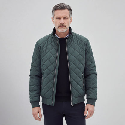 Velthorpe - Quilted Diamond-Pattern Bomber Jacket