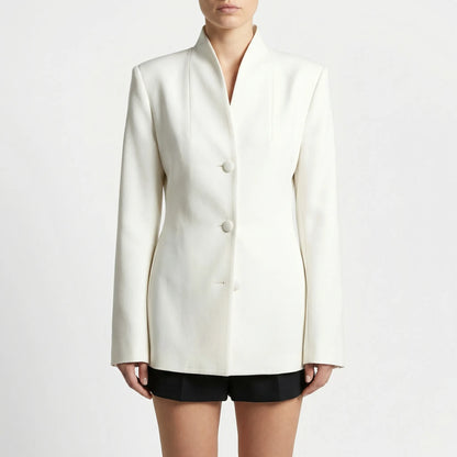 Veltora | Stand Collar Longline Blazer