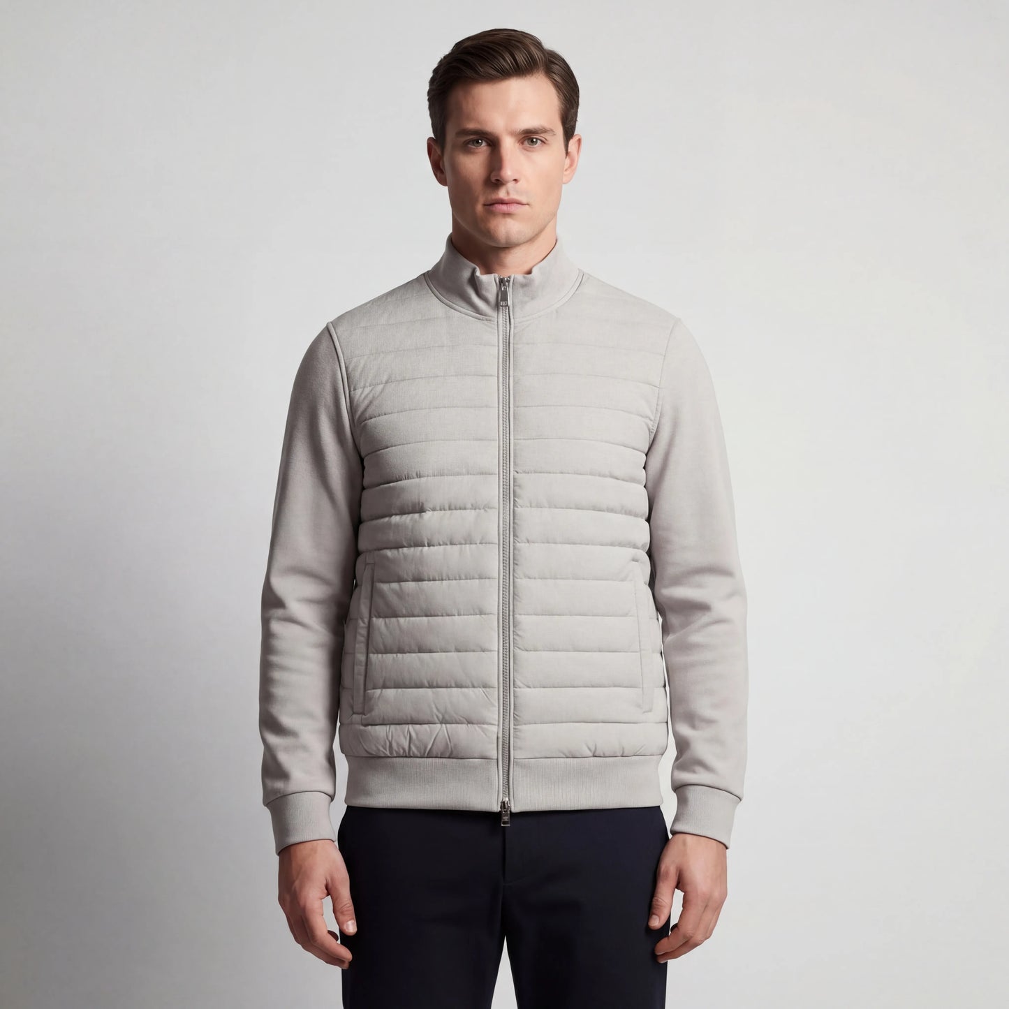 Velturo - Quilted Body Bomber Hybrid Jacket