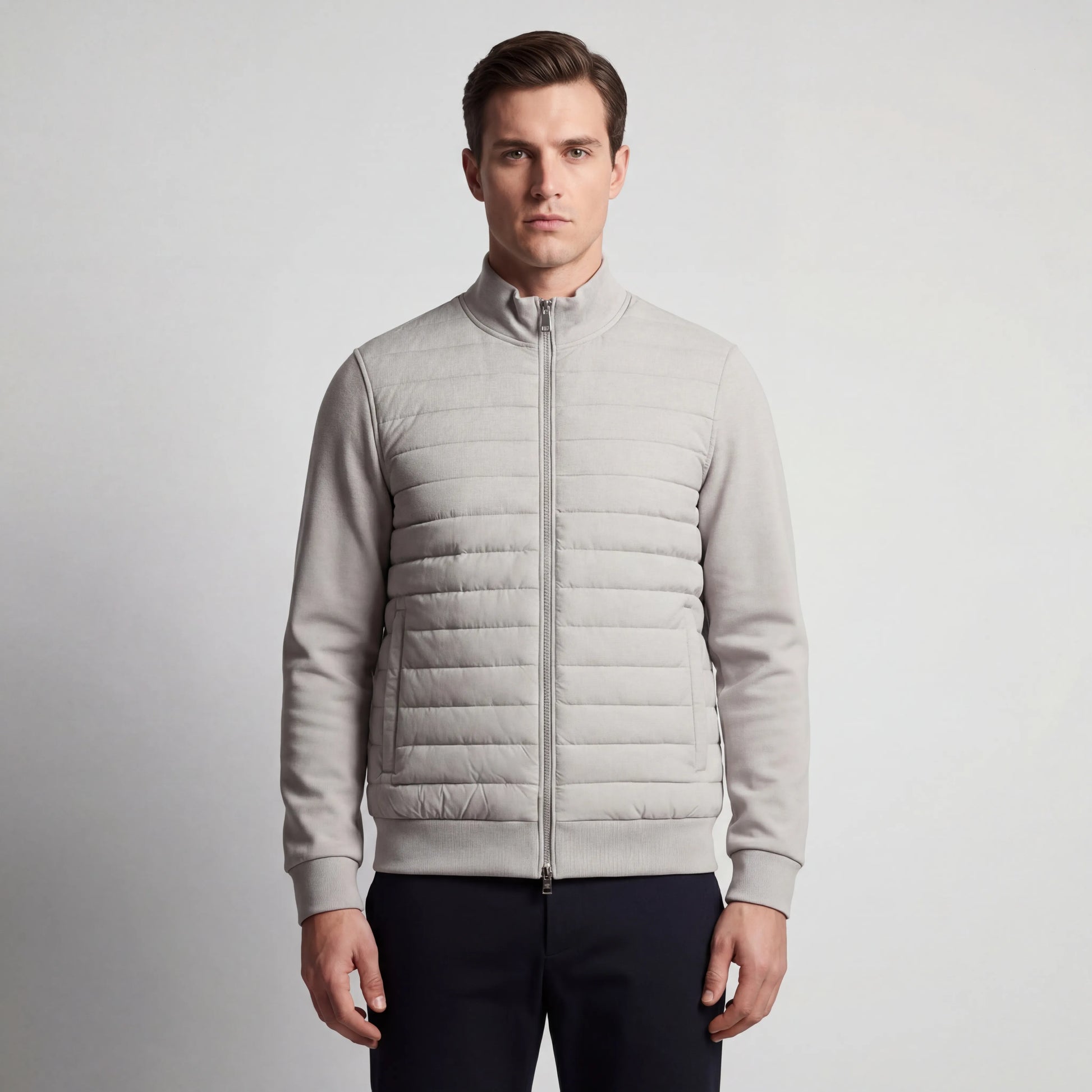 Velturo - Quilted Body Bomber Hybrid Jacket