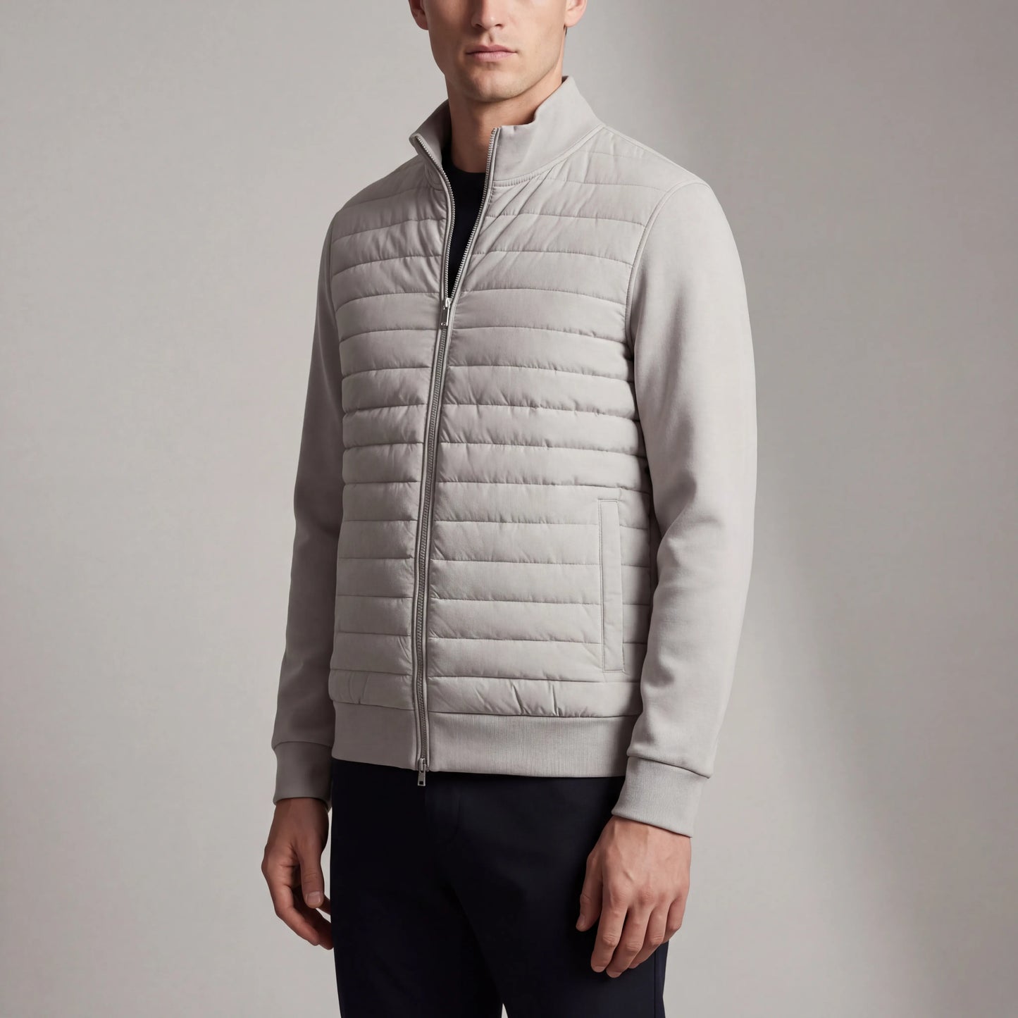 Velturo - Quilted Body Bomber Hybrid Jacket