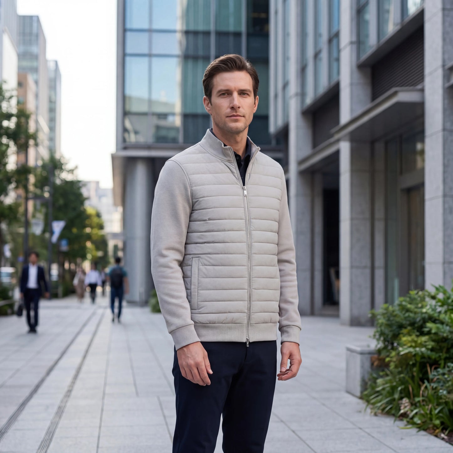 Velturo - Quilted Body Bomber Hybrid Jacket