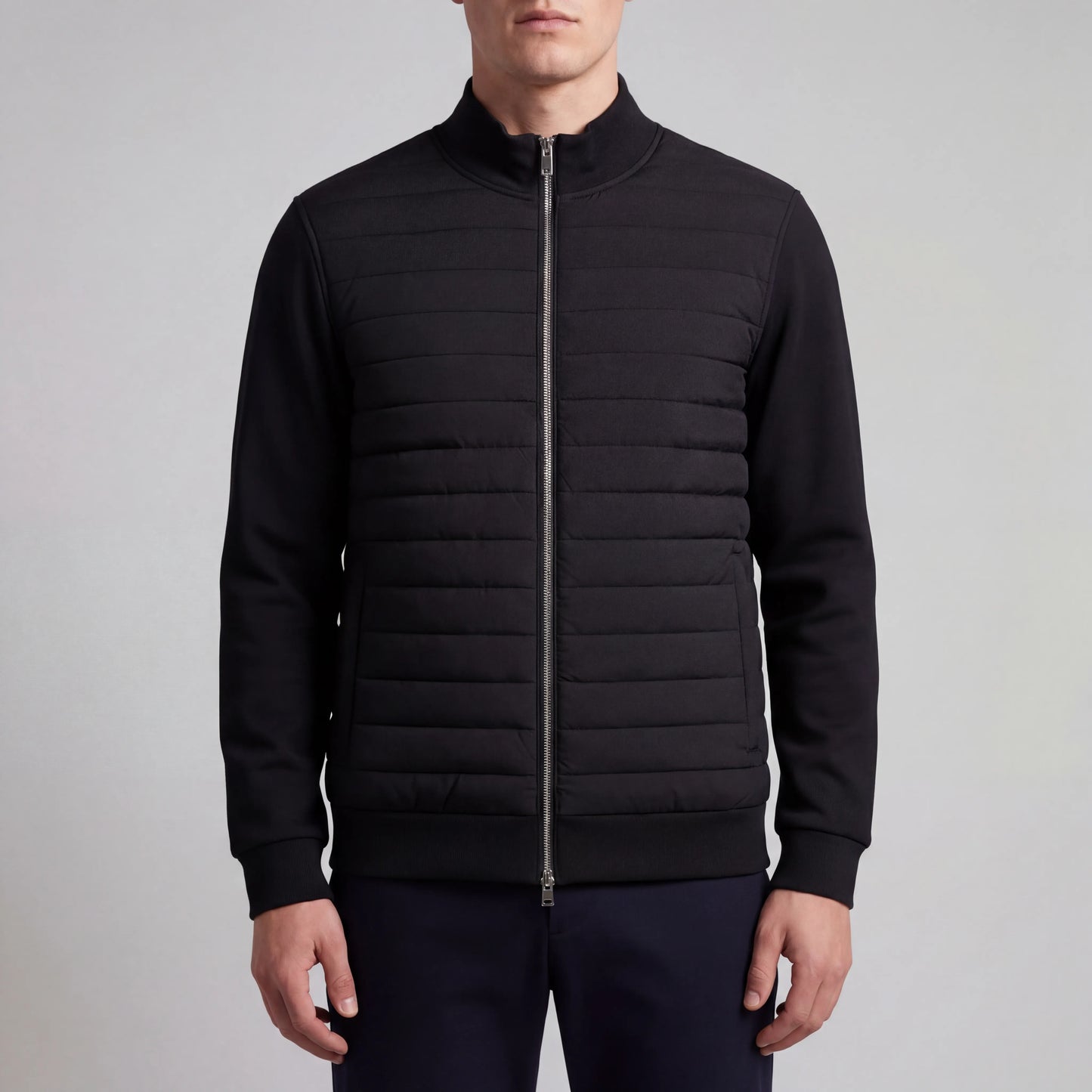 Velturo - Quilted Body Bomber Hybrid Jacket