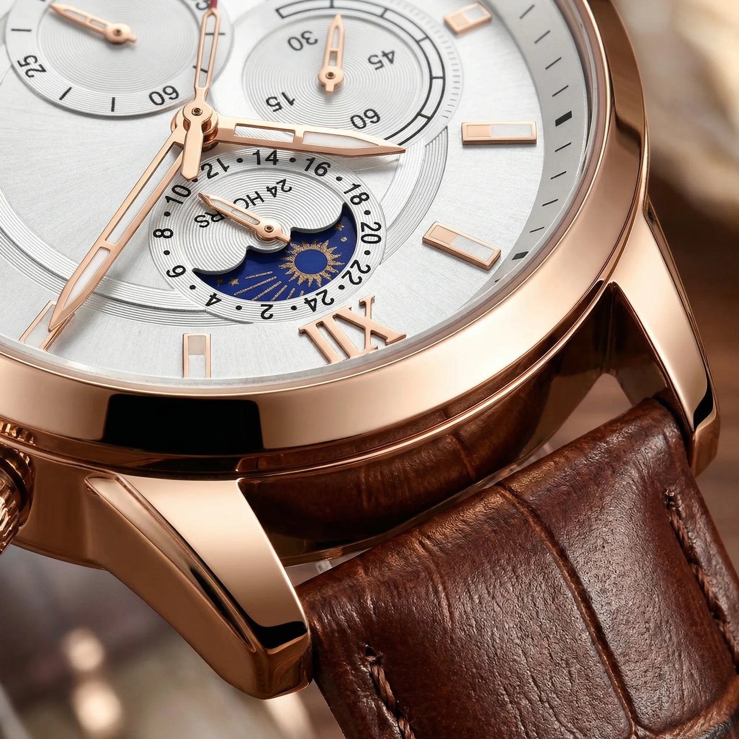 Velurex - Rose Gold Chronograph Dress Watch