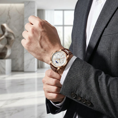 Velurex - Rose Gold Chronograph Dress Watch