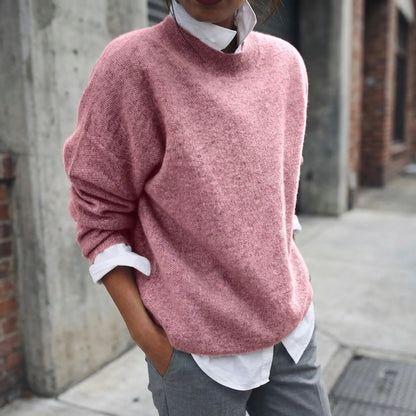 Veluria - Classic Crew Neck Pullover Sweater