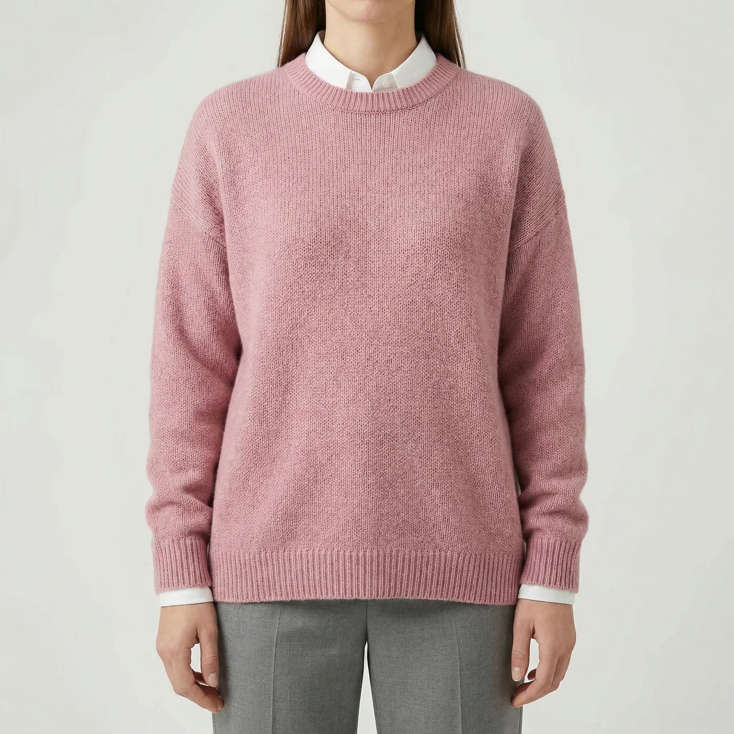 Veluria - Classic Crew Neck Pullover Sweater