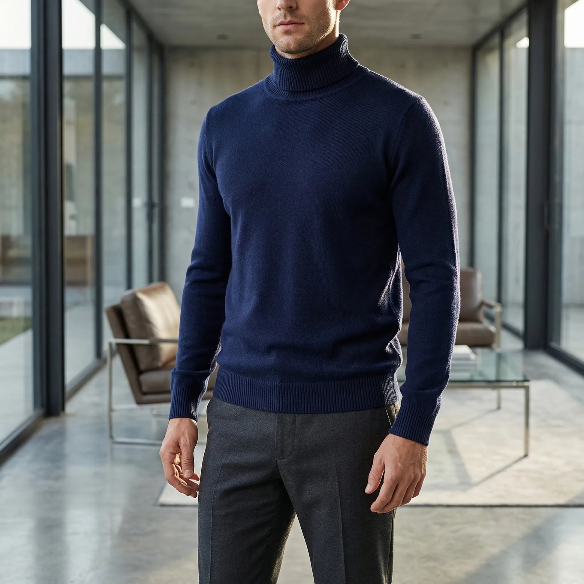 Velvoro - Classic Turtleneck Pullover Sweater