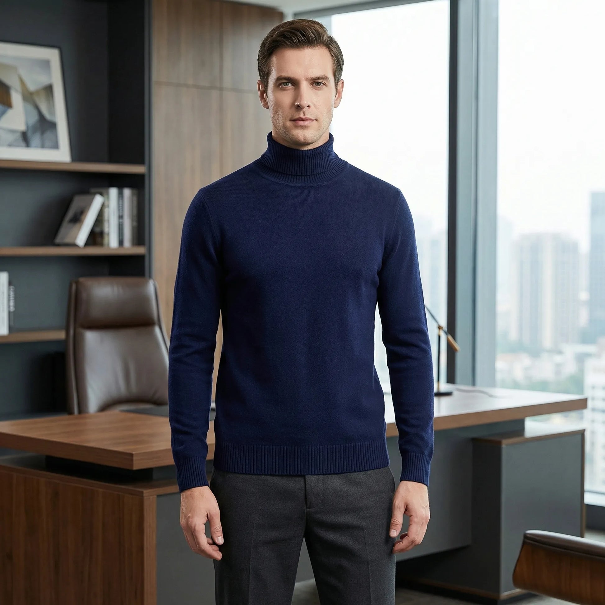 Velvoro - Classic Turtleneck Pullover Sweater