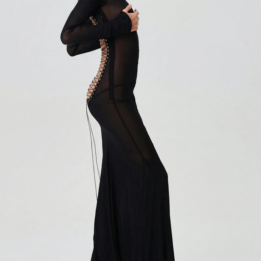 Velyndra - Floor-Length Slim Fit Evening Gown
