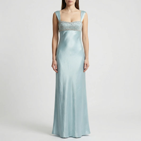 Velyrna - Sleeveless Rhinestone-Embellished Maxi Dress