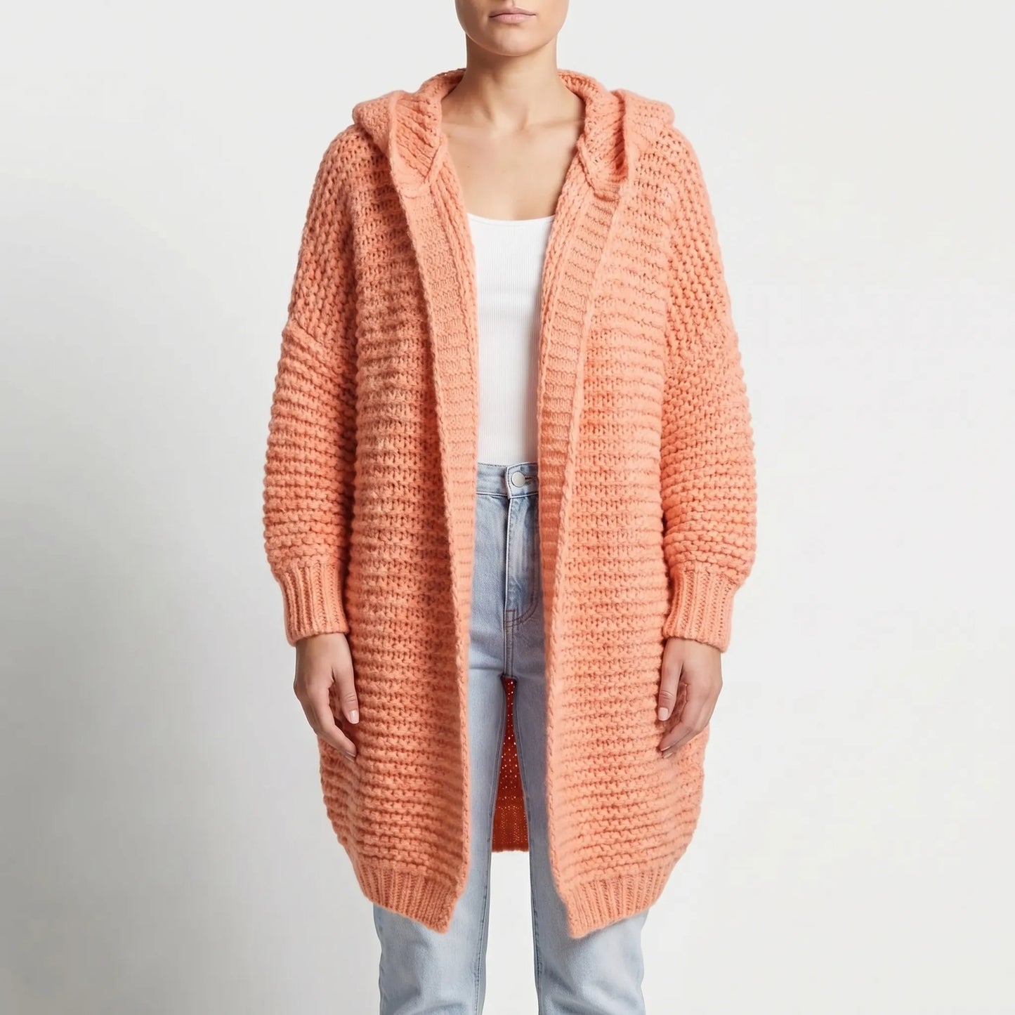Verdela | Slim Fit Mid-Length Knit Cardigan