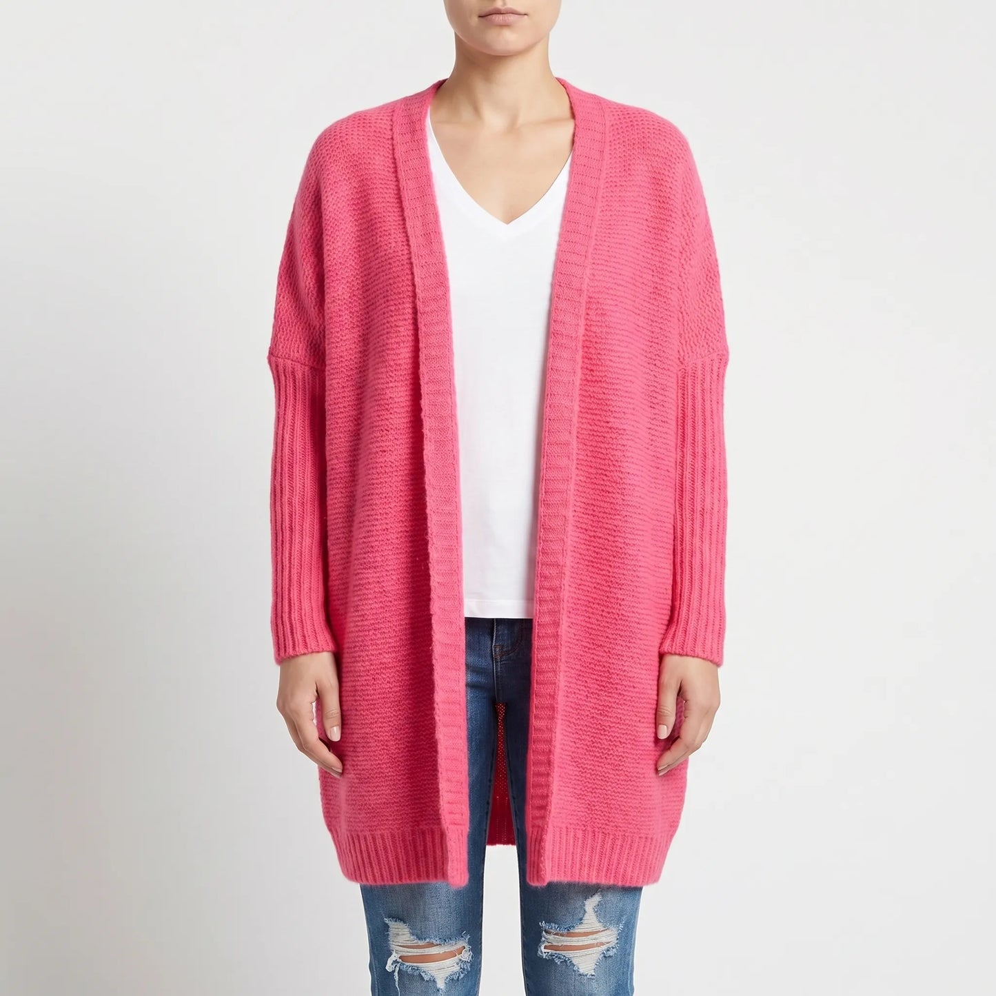 Verdela | Slim Fit Mid-Length Knit Cardigan