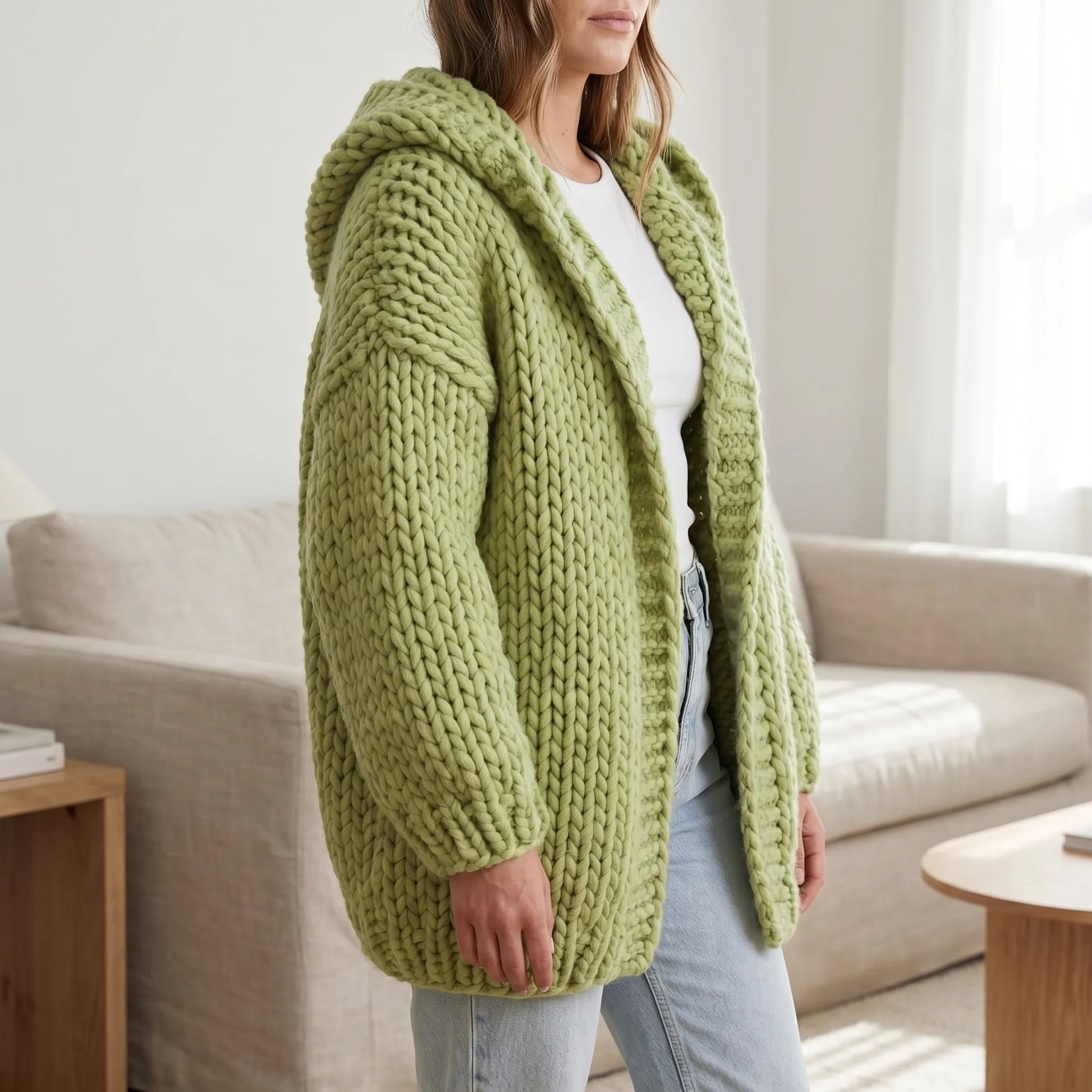 Verdela | Slim Fit Mid-Length Knit Cardigan