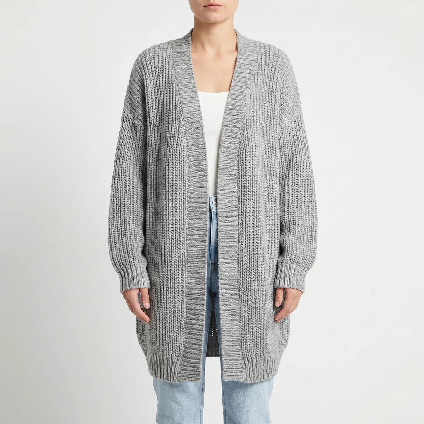 Verdela | Slim Fit Mid-Length Knit Cardigan