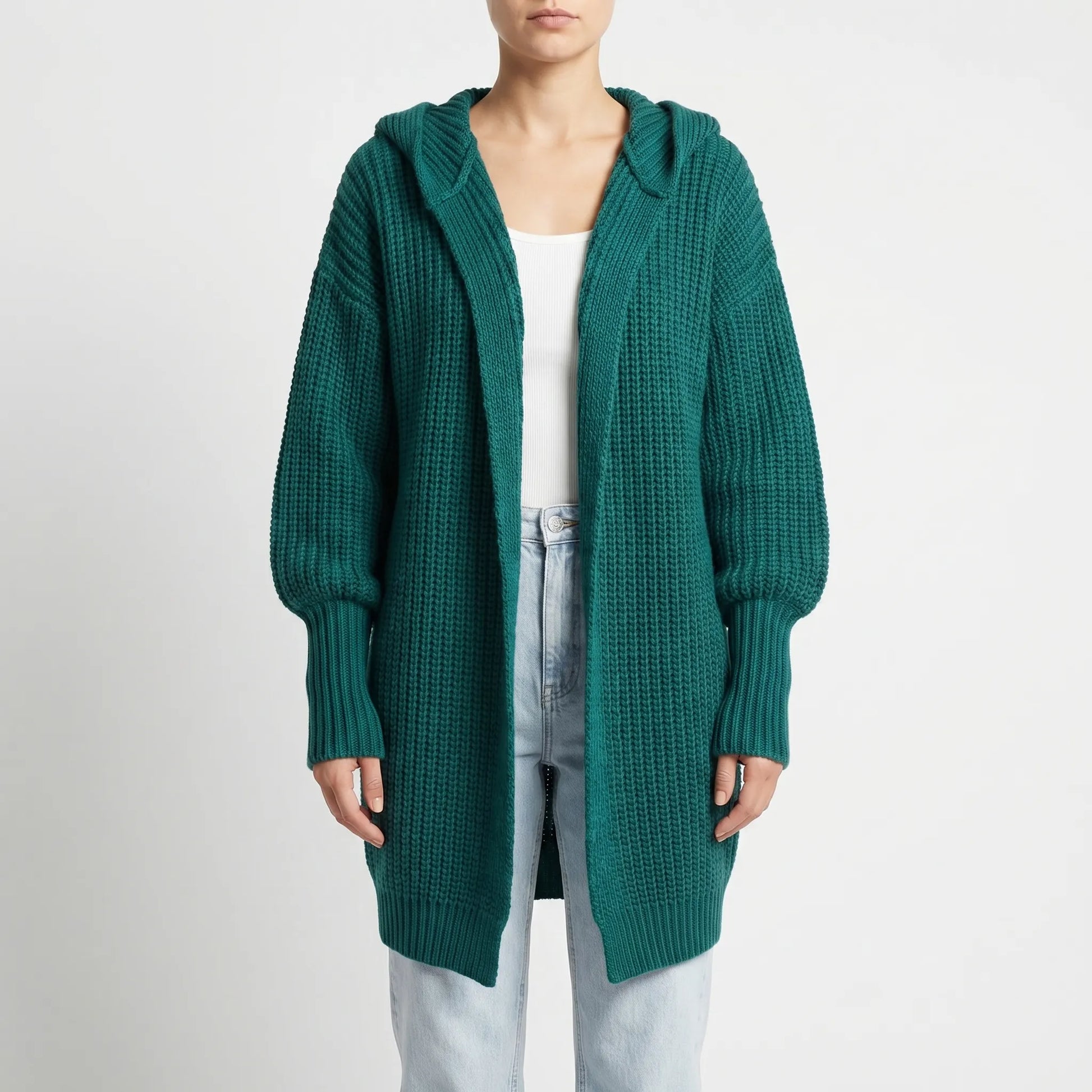 Verdela | Slim Fit Mid-Length Knit Cardigan