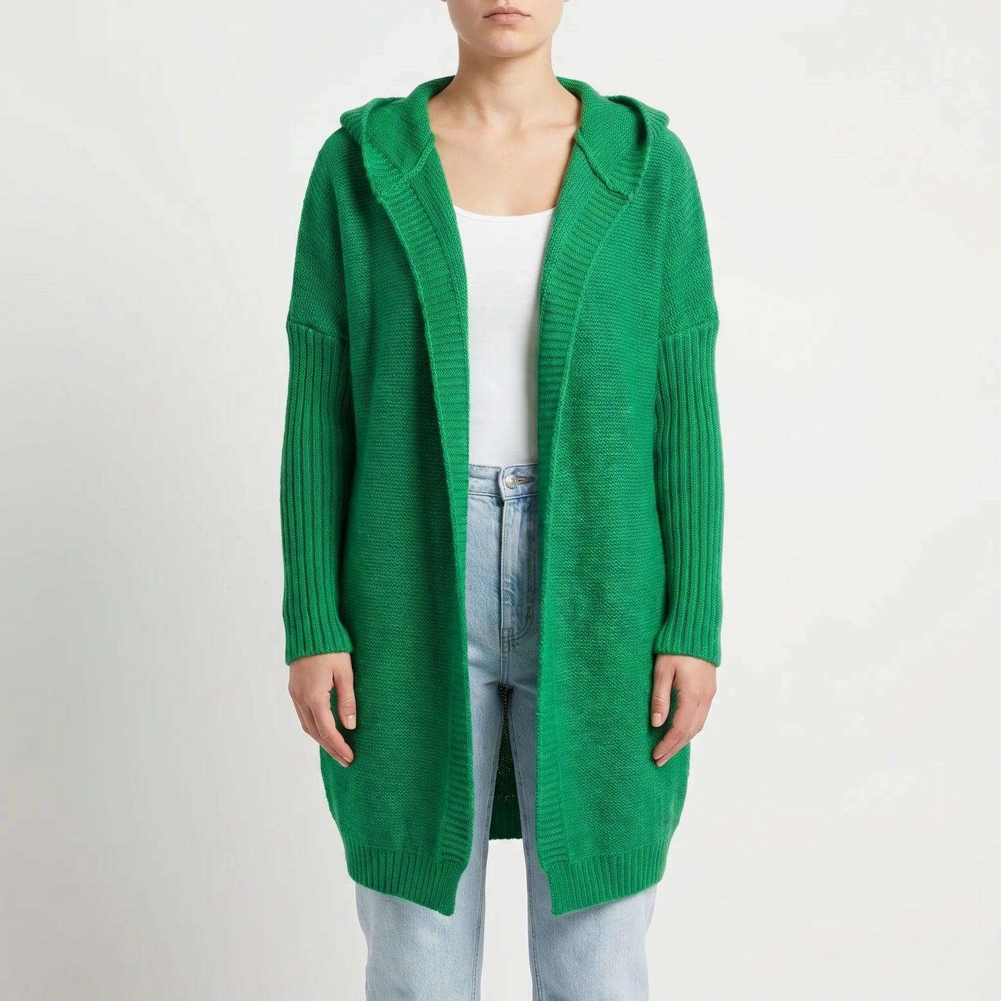 Verdela | Slim Fit Mid-Length Knit Cardigan